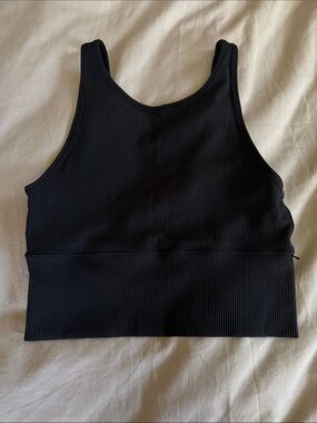 lululemon athletica Black Ribbed Cropped Tank